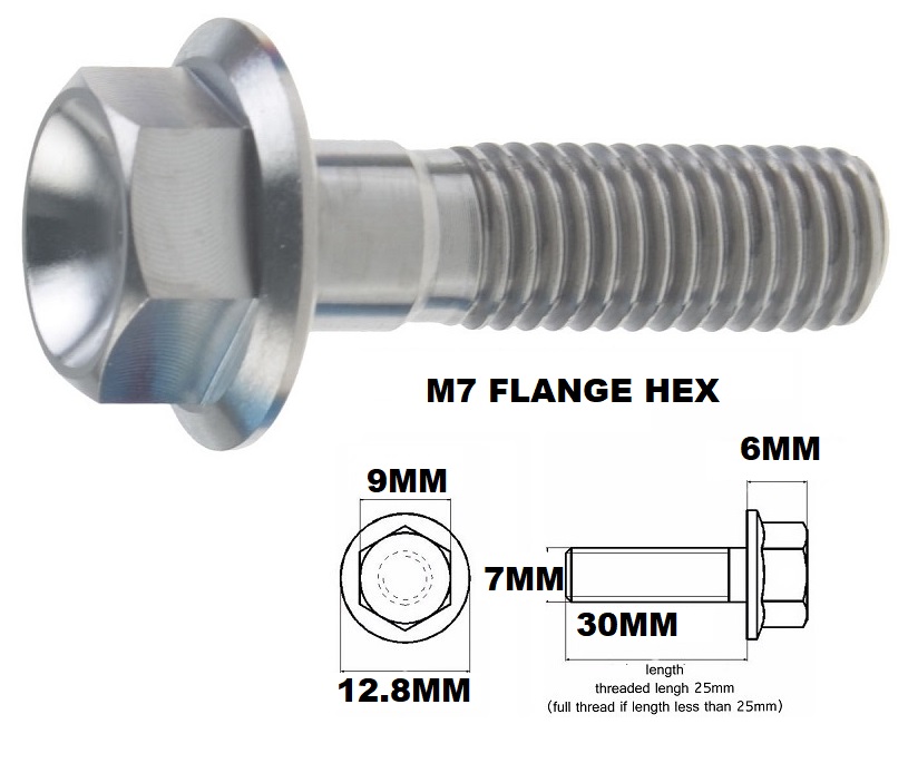 TITANIUM M7X1.00X30MM